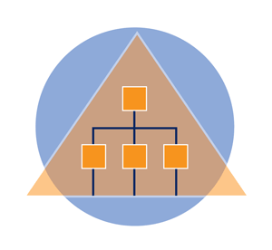 Management Circle and Board Triangle graphic by Bob Tricker showing an all executive board structure The all executive board
